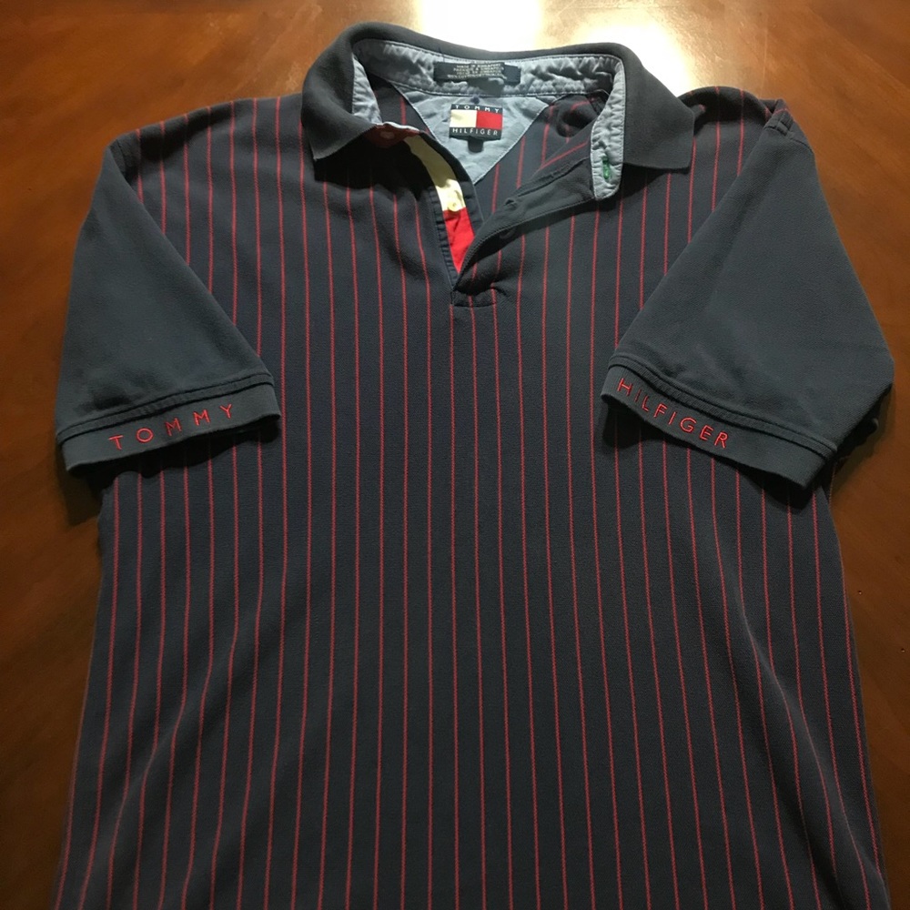 Vintage Tommy Hilfiger Striped Polo Shirt Size L